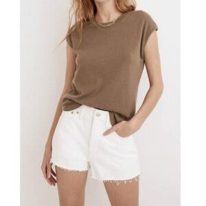 Madewell Relaxed Denim Shorts in Tile White